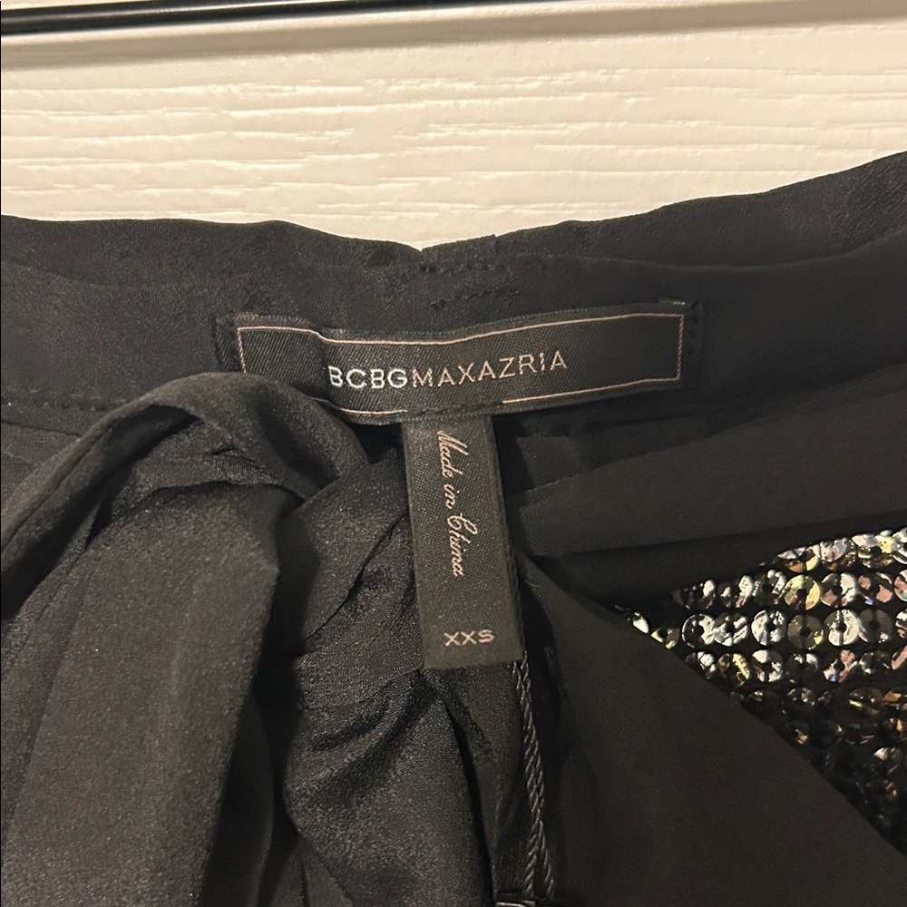 BCBGMaxAzria Black Sequin High Waist Shorts - Picture 2 of 7